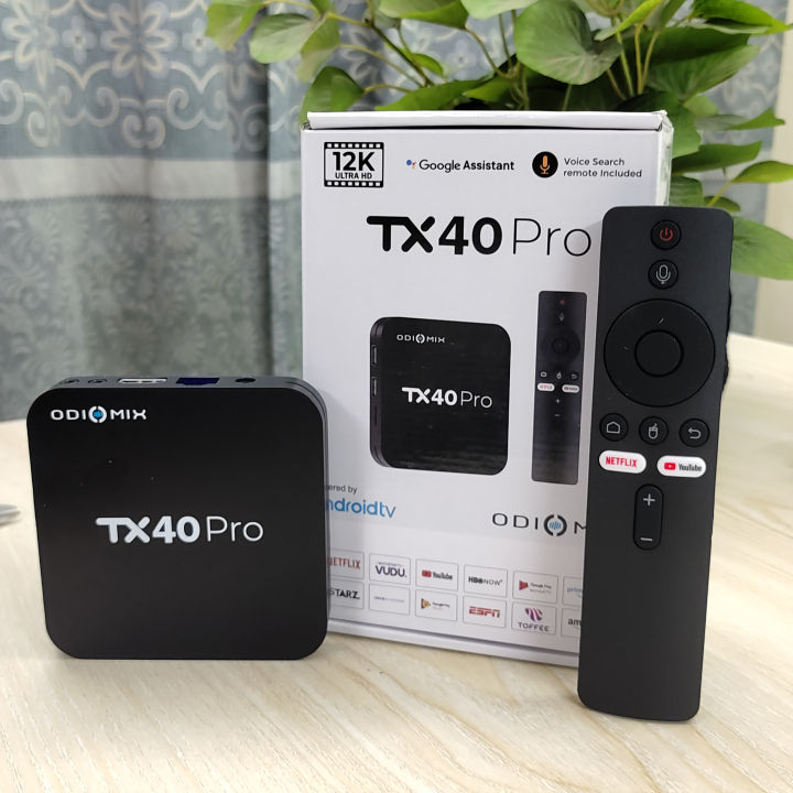 Android Smart TV Box TX40 Pro 12K ULTRA HD Voice Remote, Bluetooth, Free Dish Channel Warranty