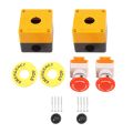 2Pcs Red Mushroom Emergency Stop Shut Off Push Button Switch No. 