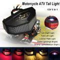 New 12V Universal Motorcycle ATV Taillight 5In1 LED Rear Tail Lights Brake Stop Light Turn Signal License Plate Light. 