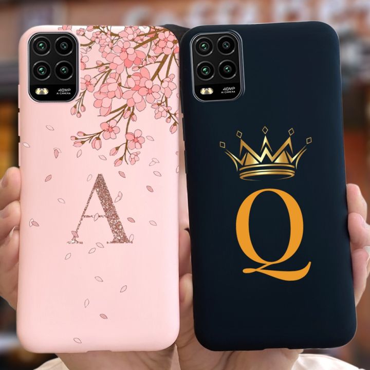 For Xiaomi Mi 10 Lite 5G Case Cute Crown Letters Cover Shockproof Phone Case For Xiaomi 10 Lite Mi 10Lite Back Cover Coque Shell