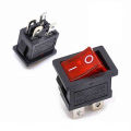 DPST Mini Rocker Switch On-Off with Red Indicator- 3 Pcs. 