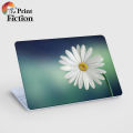 White Daisy Flower Laptop Sticker. 