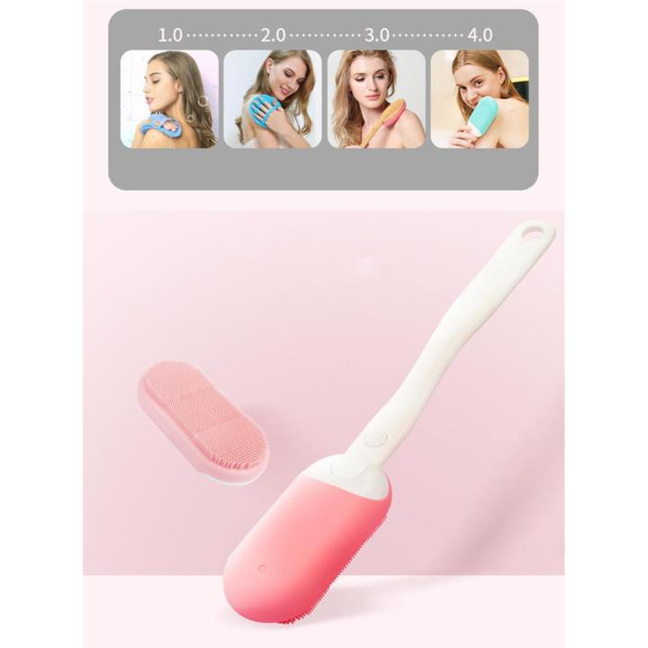 Five Strokes Massage Bath Brush Soft Electric Shower Brush Long Handle Exfoliation Rubbing Back Brushes Detachable Deep Cleaning(null)
