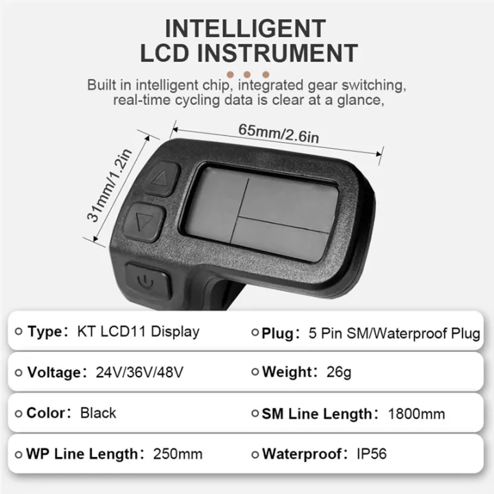 Electric%20Bike%20Display%20LCD%20Instrument/Waterproof%20Connector%20Ebike%20Display%20KT-LCD11%20Mini%20Display%2024V%2036V%2048V%20for%20Kunteng%20Controller%20Ebike%20Panel%20-%20Image%203