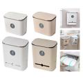Wall Mounted Hanging Trash Can with Lid Installable Counter Top under Sink Compost Wastebasket Cupboard Bathroom.