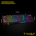 Rgb Keyboard Backlit Gaming Keyboard Twolf T20 Rgb Lighting - Illuminate Your Gaming Setup With Vibrant Colors.
