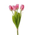 Flower Arrangement Real Touch Artificial Tulip Flowers Handmade 5-Heads Faux Tulip Branch Artificial Fake Flower Dining Table. 