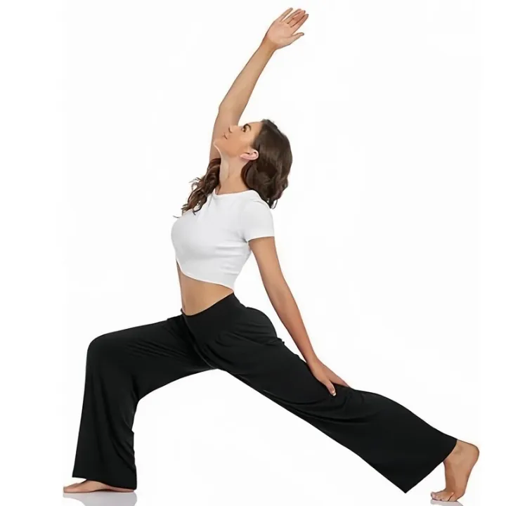 Womens%20Loose%20Yoga%20Pants%20with%20Pockets%20High%20Waist%20Wide%20Leg%20Pants%20Comfy%20Casual%20Lounge%20Sweatpants%20for%20Yoga%20Dance%20Gym%20-%20Image%204