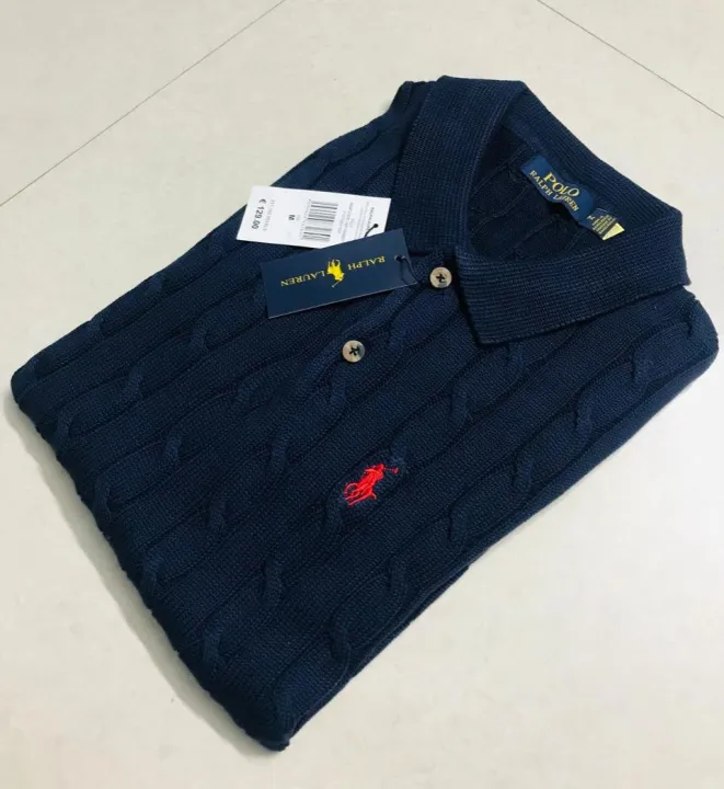 Ralph%20Lauren%20Cable-Knit%20Cotton%20Polo%20Sweater%20%E2%80%93%20Navy%20Blue%20-%20Image%203
