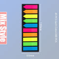 Color Fluorescent Note Label Paper Writable Mark Plastic Book Student Stationery Office Supplies.