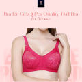 3 Pcs Stylish & Comfortable Full Bra for Girls/Women - Body Fitting Design.