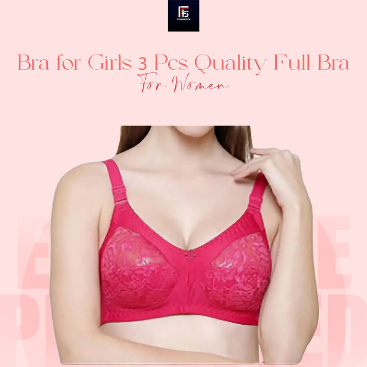 3 Pcs Stylish & Comfortable Full Bra for Girls/Women - Body Fitting Design