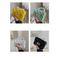 Mini Jelly Bags Handbag PU Leather Crossbody Bags with Pearl Handle Ladies PVC Coin Purse Small Handbags Girls Cute Party Bag. 
