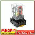 Finder 220VAC 10A Mini Electromagnetic Relay Finder Relay 60.12.8.220.0040 and MK2P-1. 