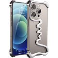 Metal Bare Frame Case for iPhone 16 Pro Max Racetrack Shaped Cool Design Aluminum Alloy Bumper 15 Pro Max 14 Plus Shockproof Grade Shell Borderless. 