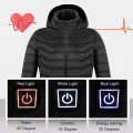 4 Heated Vest Jacket Fashion Men Women Coat Clothes Intelligent Electric Heating Thermal Warm Clothes Winter Heated Hunt-Black. 