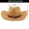 Beach Hat Hat Outdoor Men Straw Cowboy Hat Straw Hat Men Cap.