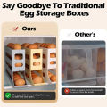 4 Tiers Egg Holder for Fridge 26 Eggs Auto Rolling Egg Dispenser, Space-Saving Egg Dispenser Holder (Yellow)-DS Mart.