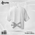 Avro Premium Men's Semi Drop Shoulder T shirt White Color - Cotton Fabric Soft & Comfortable - Tshirt For Men - Desginer Edition T#10.