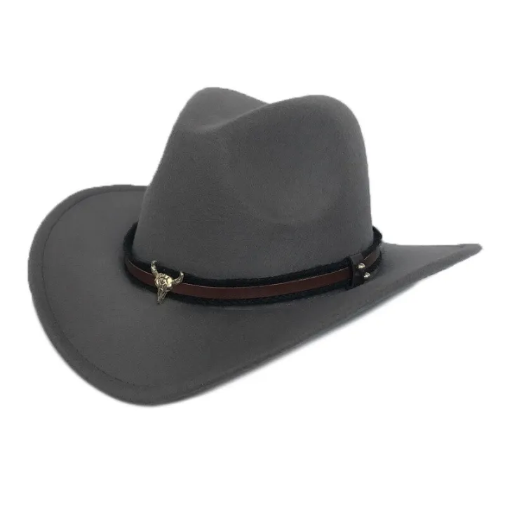Fibonacci%20West%20Cowboy%20Hat%20Fashion%20Wool%20Felt%20Metal%20Bull%20Head%20Decoration%20Sombrero%20Men%20Women%20Cap%20-%20Image%203