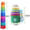 HarnezZ Funny Cute Toy Stacking Cup Toy Stacks Colorful Baby Cup of Math Stack Count Up Plastic Cups ABS Letter Cup Stacks Toys for Kids. 