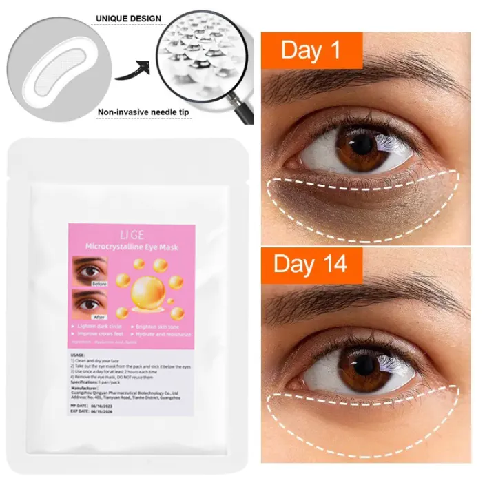 Micro-needle Eye Patch Hyaluronic Remove Dark Circles Eye Bags Improve Puffiness Lift Firm Whitening Moisturizing Skin