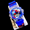 Spiderman Stylish wrist watch with music and light for kids- blue for kids. 