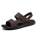 New Stylish Fashionable A T Leather Sandal for Men-Chocolate. 