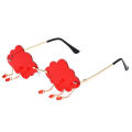 New Personality Rimless Cloud Sunglasses Women's European and American Fashion Street Photography Women's Retro Trend Funny Glasses Cross-border.