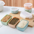 Mini Round Food Preservation Box Rectangular Plastic Storage Box Kitchen Refrigerator Sealing Bento Boxes 1Pcs. 
