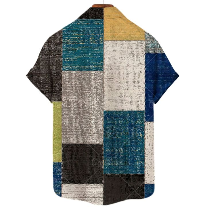 2022%203d%20Men's%20Hawaiian%20Shirt%20Men%205xl%20Breathable%20Summer%20Stitching%20Retro%20Shirts%20For%20Men%20Single%20Row%20Button%20Short%20Sleeve%20Men%20Tops%20-%20Image%203