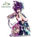 EARLFAMILY Gyaru Ninja Yuzuriha Fanart Car Sticker Anime Sketch Waifu Decal JDM Funny Peek Girl Graffiti Stickers Car Wrap.