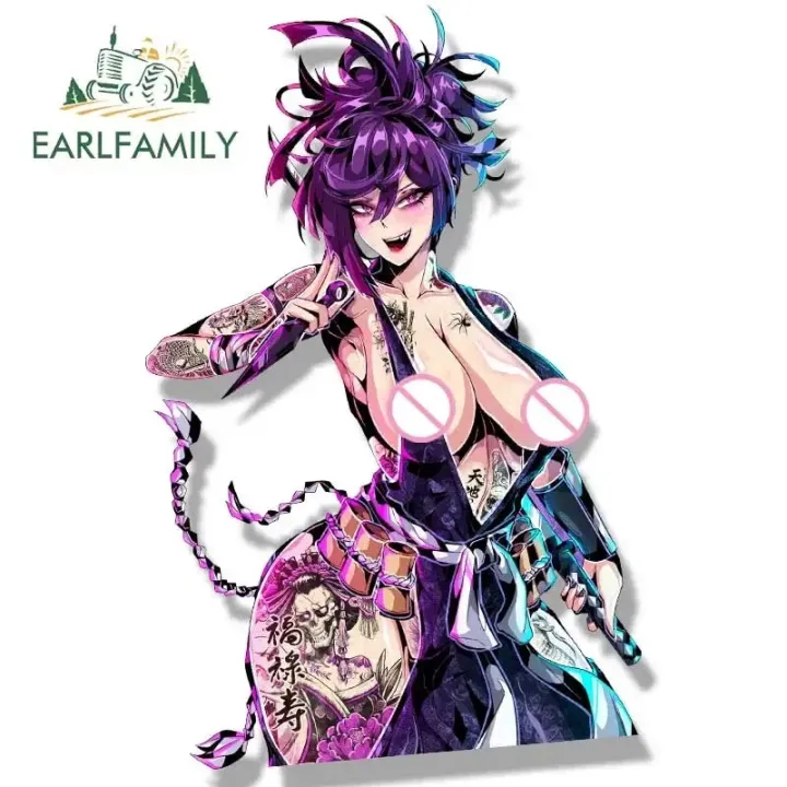 EARLFAMILY%20Gyaru%20Ninja%20Yuzuriha%20Fanart%20Car%20Sticker%20Anime%20Sketch%20Waifu%20Decal%20JDM%20Funny%20Peek%20Girl%20Graffiti%20Stickers%20Car%20Wrap%20-%20Image%202