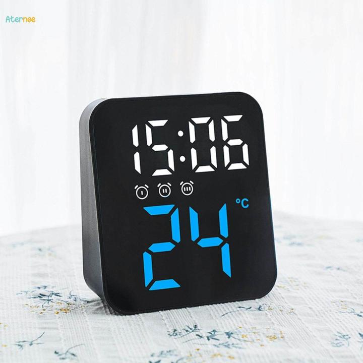 Digital Alarm Clock Bedroom LED Clocks Adjustable Brightness Desk Modern Silent Electronic Desktop Clock LED LED Alarm Clock for Dining Room