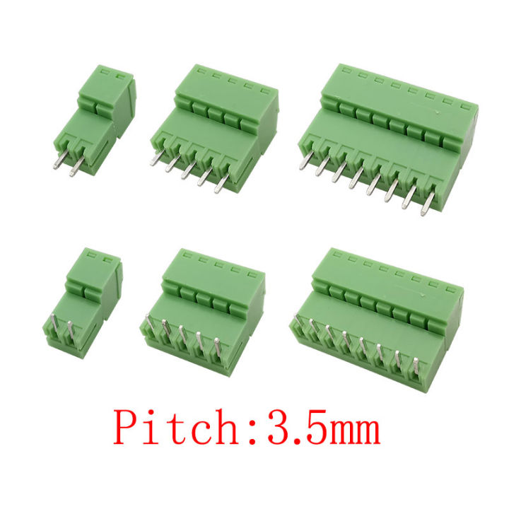 5Pair 15EDG 3.5 mm KF2EDG 3.5mm Screw Terminal Block Connector Right Angle / Straight Needle Plug Pin Header Socket 2-12 Pin