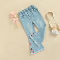 Children's pants girls autumn 2023 new princess foreign children's jeans women's spring and autumn stretch flared pants tide.