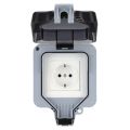 IP66 Weatherproof Waterproof Outdoor Wall Power Socket 16A EU Standard Electrical Outlet Grounded AC110-250V EU Plug.