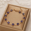 Lucky Turkey Evil Eye Bracelet Colorful Evil Eye Adjustable Metal Chain Bangle Mystic.