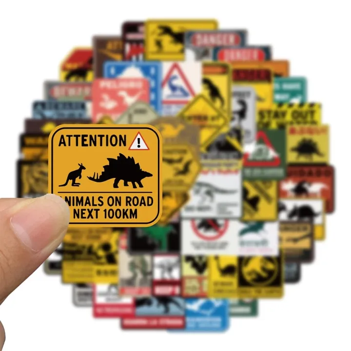 10/30/60PCS%20Jurassic%20Park%20Warning%20Sign%20Stickers%20Dinosaur%20Danger%20Banning%20DIY%20Motorcycle%20Travel%20Phone%20Guitar%20Laptop%20Cool%20Sticker%20-%20Image%203