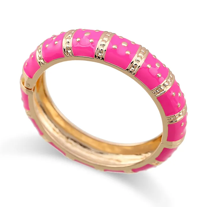 HAHA%20TOTO%20New%20Arrived%20Women's%20Gold%20Plated%20Enameled%20Colorful%20Round%20Cuff%20Bracelet%20Statement%20Bangle%20Fashion%20Jewelry%20Drop-Shipping%20-%20Image%205