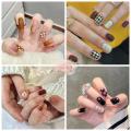 Menggh 24pcs With Glue False nails cute pattern False nails With Design press on nails Artificial nails Full Cover water proof nail art. 