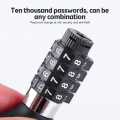 Motorcycle Helmet Lock Cable Black Tough Combination 4 Digit Password Anti-theft.