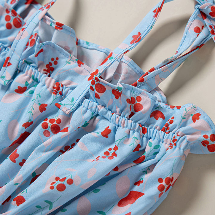 Children%20Girl%20Playsuit,%20Sleeveless%20Tie%20Up%20Sling%20Straps%20Floral%20Printed%20Elastic%20Waist%20One%20Piece%20Jumpsuit%20-%20Image%206