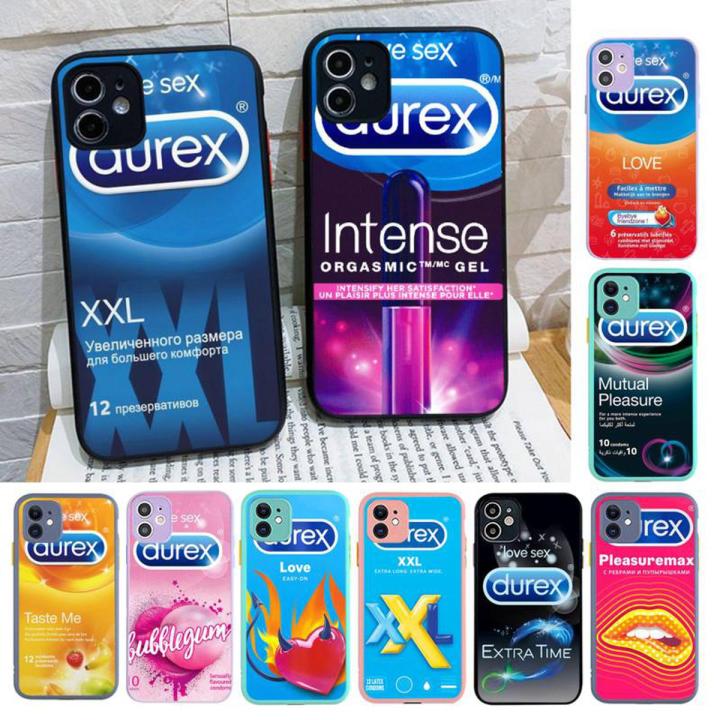 【Naughty Lui】 2023 condom brand D-Durex box Phone Case for iPhone 14 11 12 13 Mini Pro Max 8 7 Plus X XR XS MAX Translucent Matte Cover