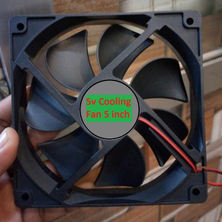 5 Inch Radiator Fan 5 Inch Cooling Fan DC 5V Fan Heatsink Cooler Cooling Fan Radiator Heat ...