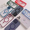 Luxury Magsafe Wireless Charge Phone Case For iPhone 11 12 13 14 15 Pro Max Plus Magnetic Bumper Transparent Cases Cover. 