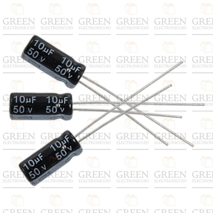 25Pcs- 10uF 50V RADIAL Electrolytic Capacitor 10uF Capacitors 2 Pin Leads 50V Capacitors