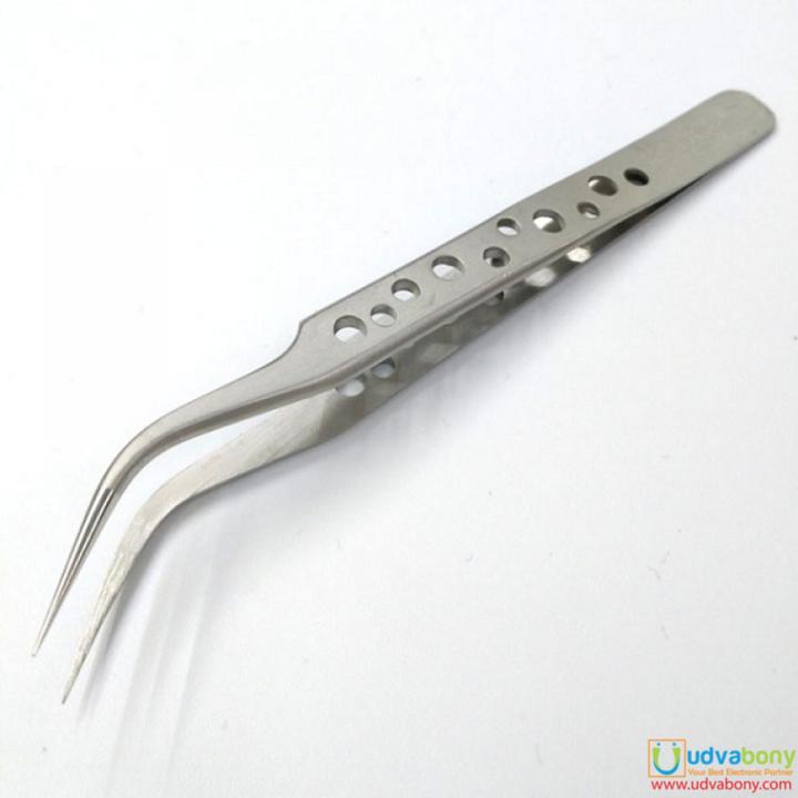Tweezers 7-SA SR Hole Tweezers Curve Professional Tweezers Stainless Steel Tweezer 7-SA SR Tweezer Hand Tool