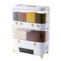 Grain Dispenser Grid Food Dispenser Rice Container Bulk Food Storage Grain Canisters Moisture Proof/Airtight Dry Food Storage. 