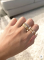Women's Golden Finger Ring Fashion Jewelry Lifestyle Accessories.